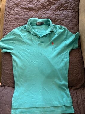 Polo by Ralph Lauren Men’s Teal Polo Shirt with Red Pony